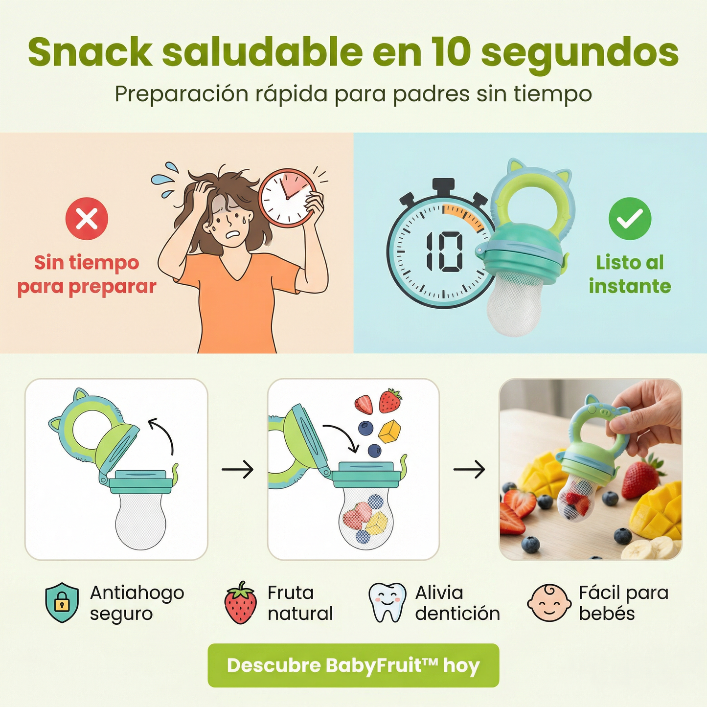 BabyFruit™ Alimentador Antiahogo Nº1 para Bebés
