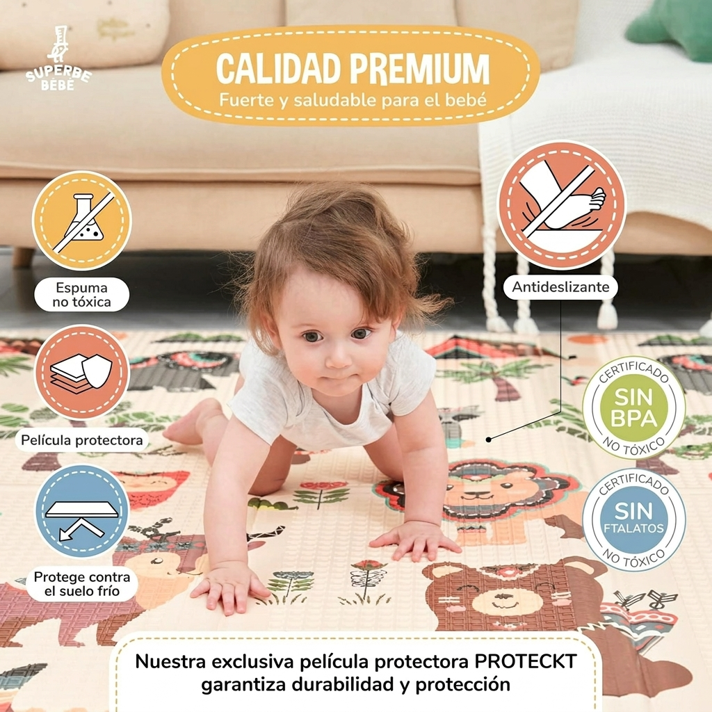 Alfombra para Bebés Acolchada Plegable