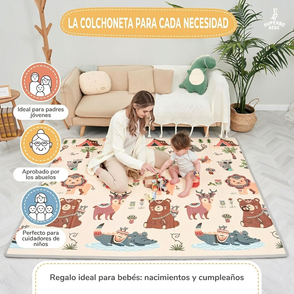 Alfombra para Bebés Acolchada Plegable
